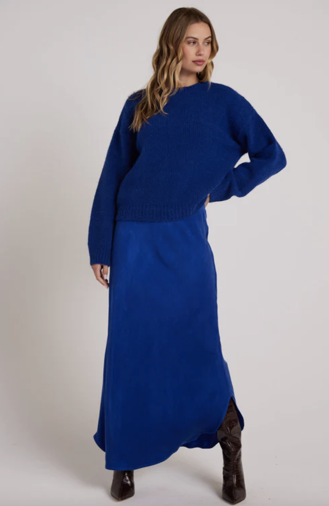BELLA DAHL ASYMMETRIC SIDE SLIT BIAS SKIRT