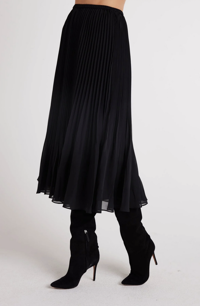 BELLA DAHL SUNBURST PLEAT CHIFFON MIDI SKIRT