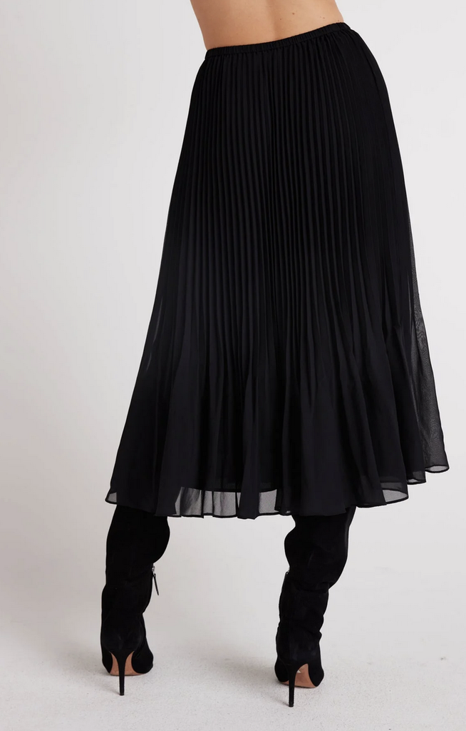 BELLA DAHL SUNBURST PLEAT CHIFFON MIDI SKIRT