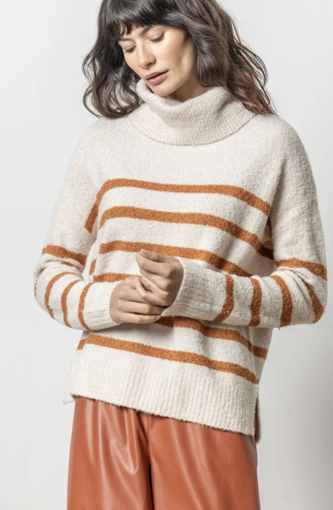 STRIPED TURTLENECK SWEATER