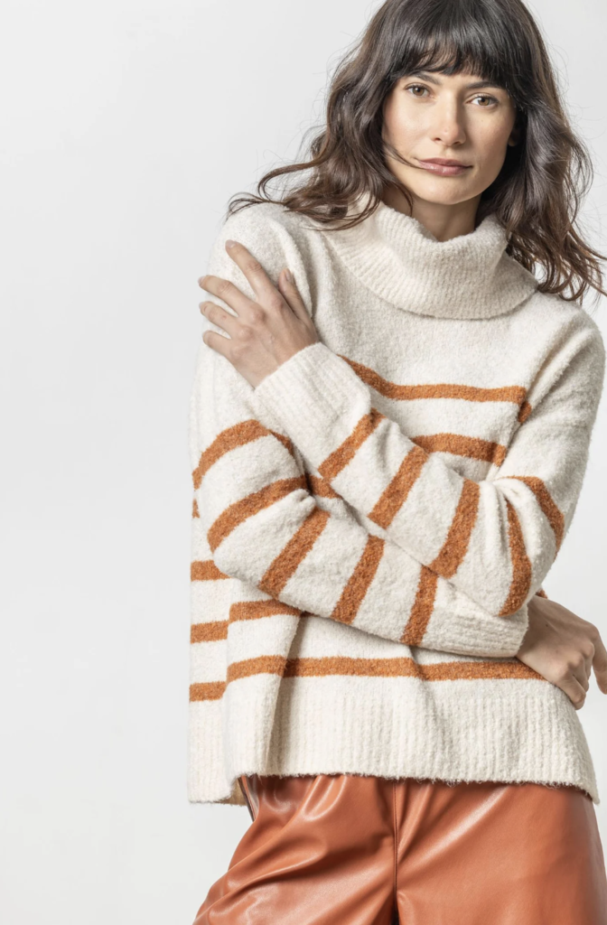 STRIPED TURTLENECK SWEATER