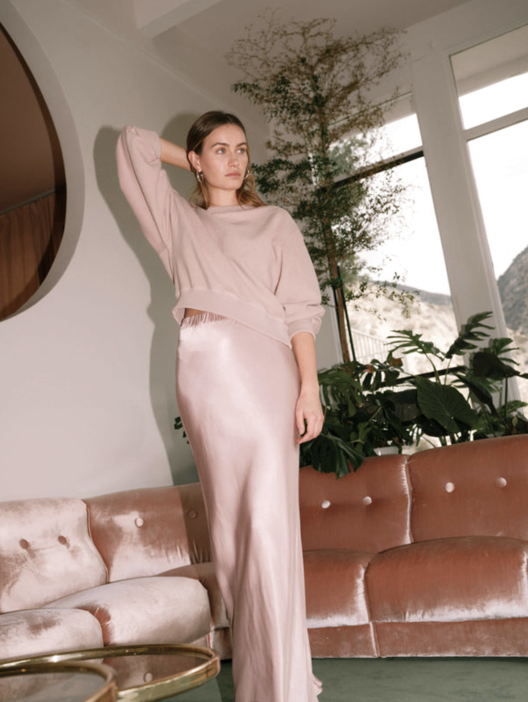 NATION LTD GAIA BIAS CUT MAXI SKIRT