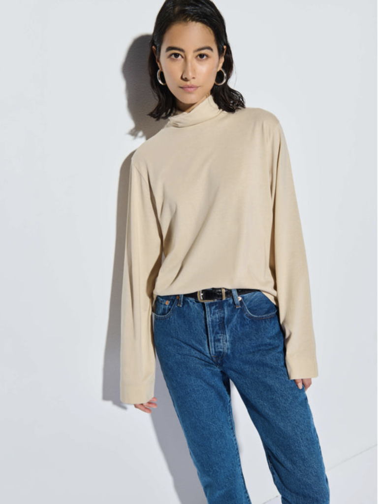 NATION LTD NEO MOCK NECK T-SHIRT