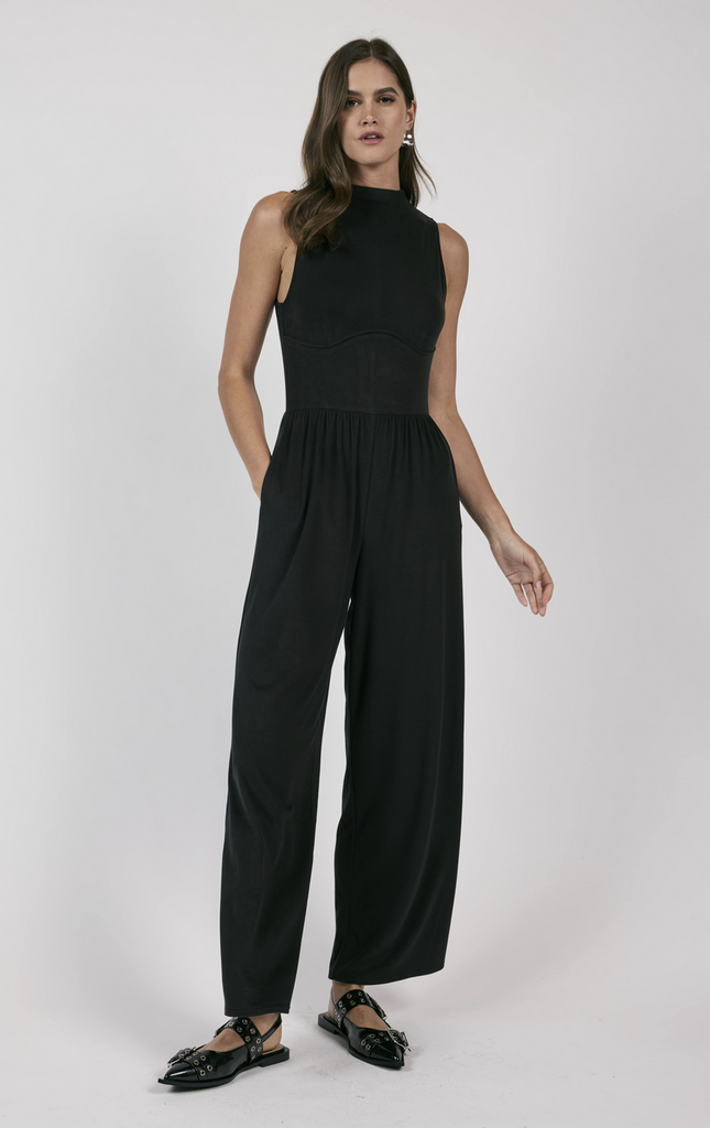 SAGE THE LABEL SEE ME NOW CORSET STYLE KNIT JUMPSUIT
