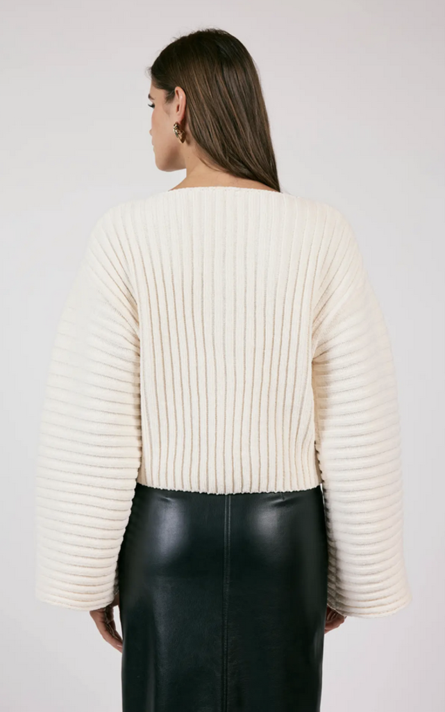 SAGE THE LABEL GREATER GOOD BOAT NECK RIBBED SWEATER