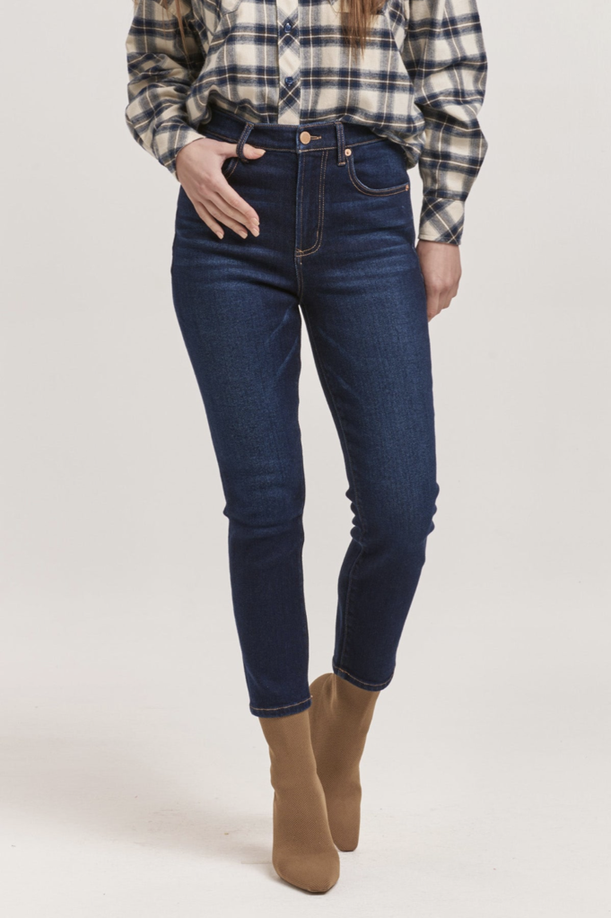DEAR JOHN STELLA HIGH RISE CROPPED SLIM STRAIGHT FIT JEANS