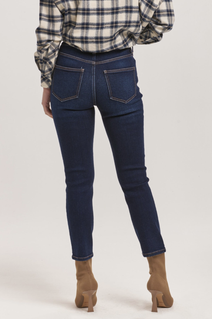 DEAR JOHN STELLA HIGH RISE CROPPED SLIM STRAIGHT FIT JEANS