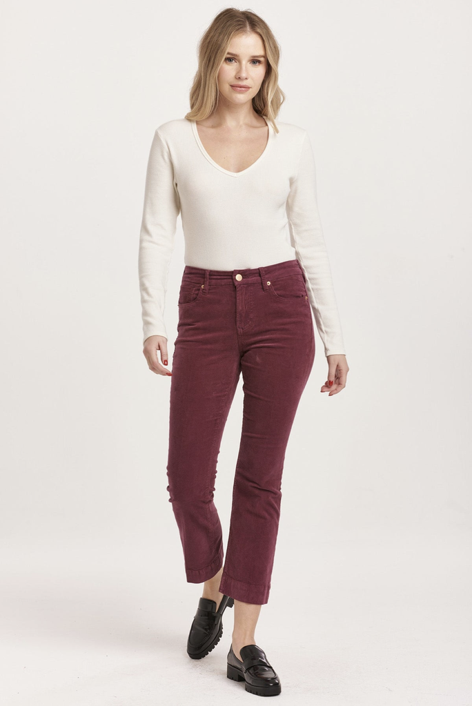 DEAR JOHN JEANNE MID RISE CROPPED FLARE PANTS