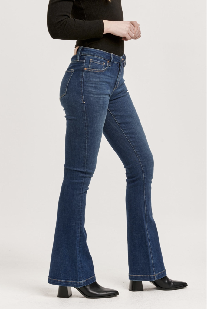 DEAR JOHN ROSA MID RISE FULL INSEAM FLARE JEANS