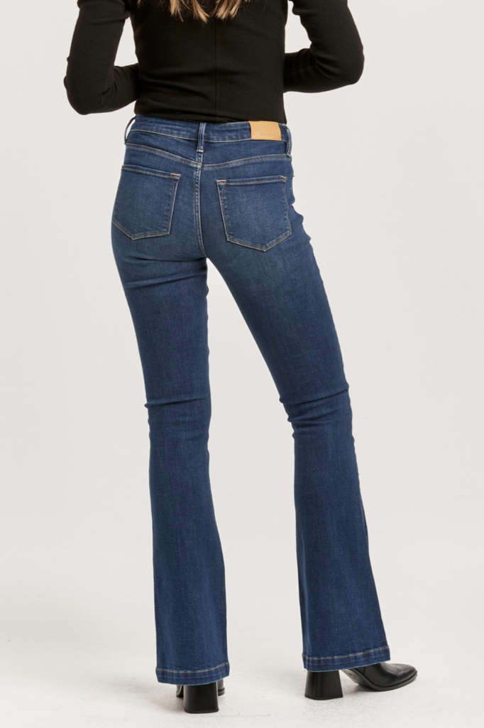 DEAR JOHN ROSA MID RISE FULL INSEAM FLARE JEANS