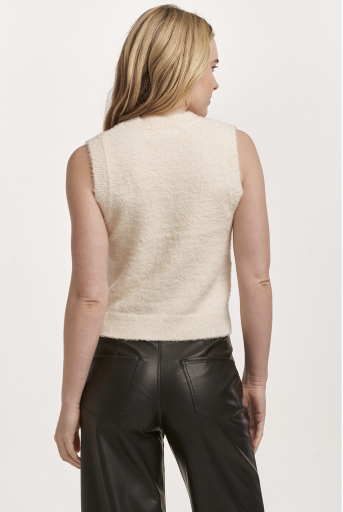 DEAR JOHN JEN MID NECK SLEEVELESS FITTED SWEATER