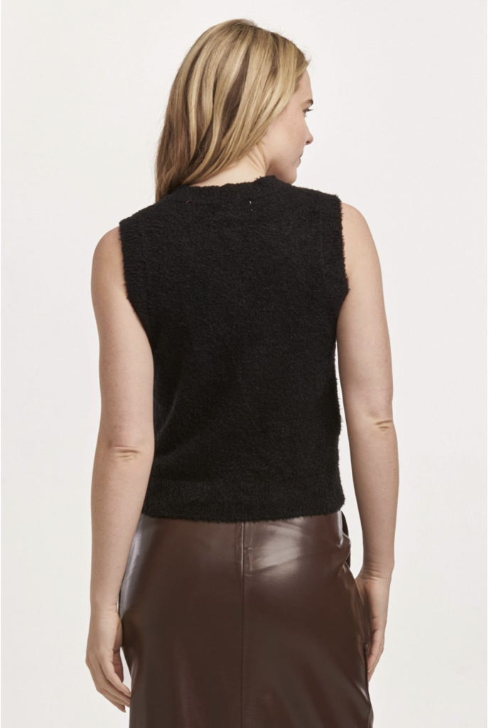 DEAR JOHN JEN MID NECK SLEEVELESS FITTED SWEATER
