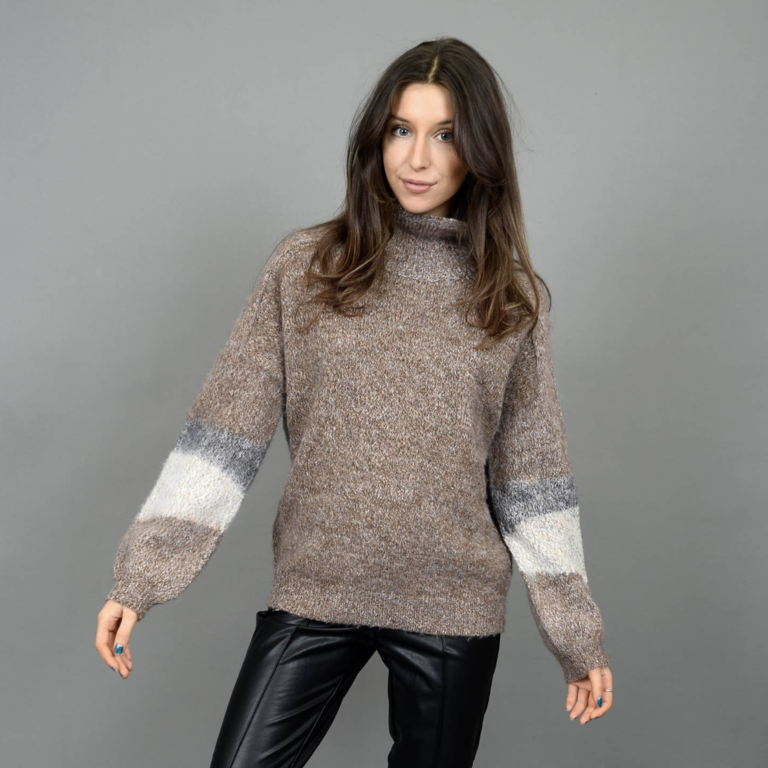 RD STYLE BRITANNIA L/S RAGLAN HIGH NECK SWEATER