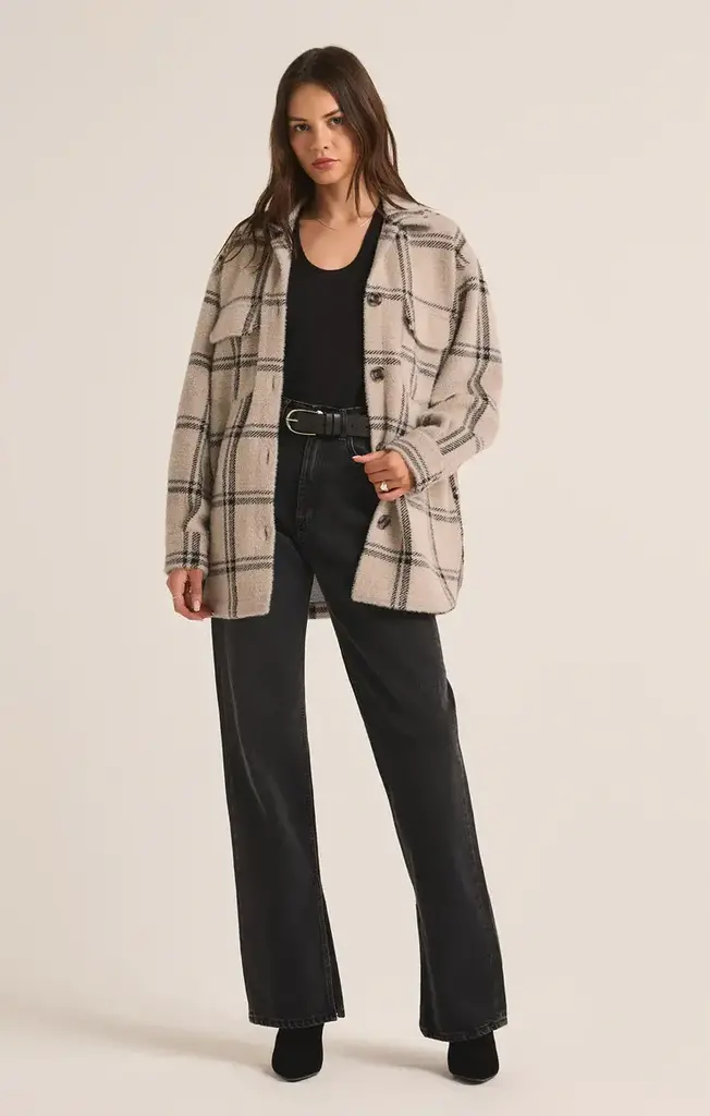 Z SUPPLY PLAID TUCKER SHIRT JACKET