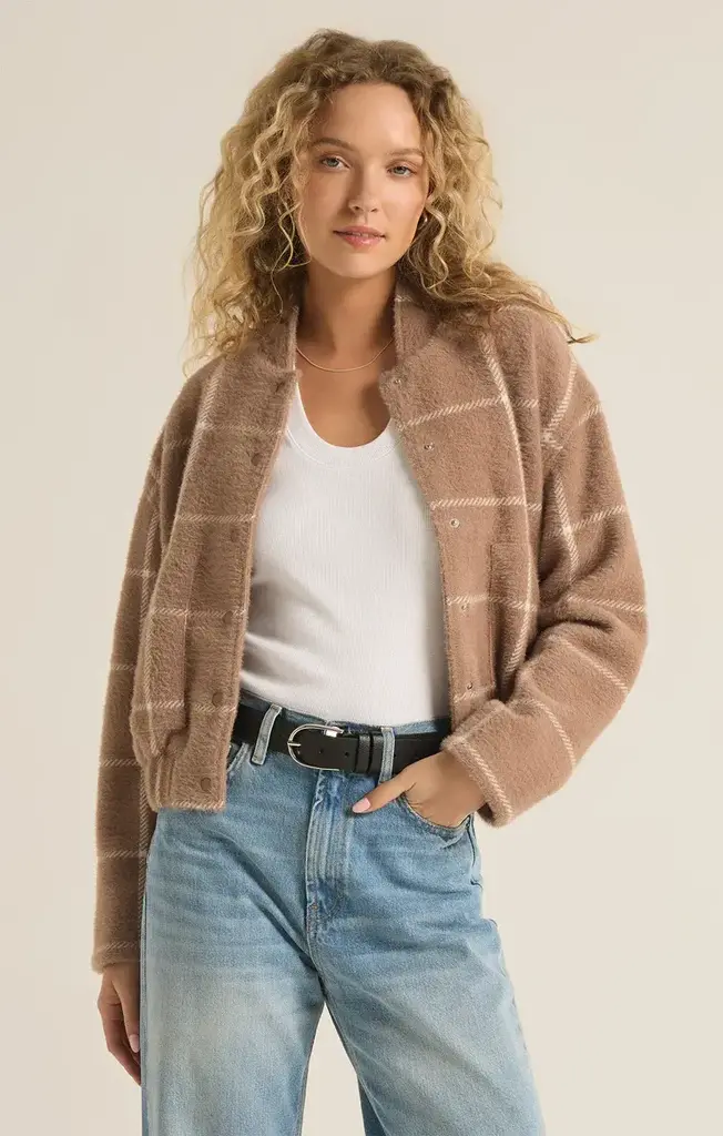 Z SUPPLY LEX PLAID BOMBER JACKET