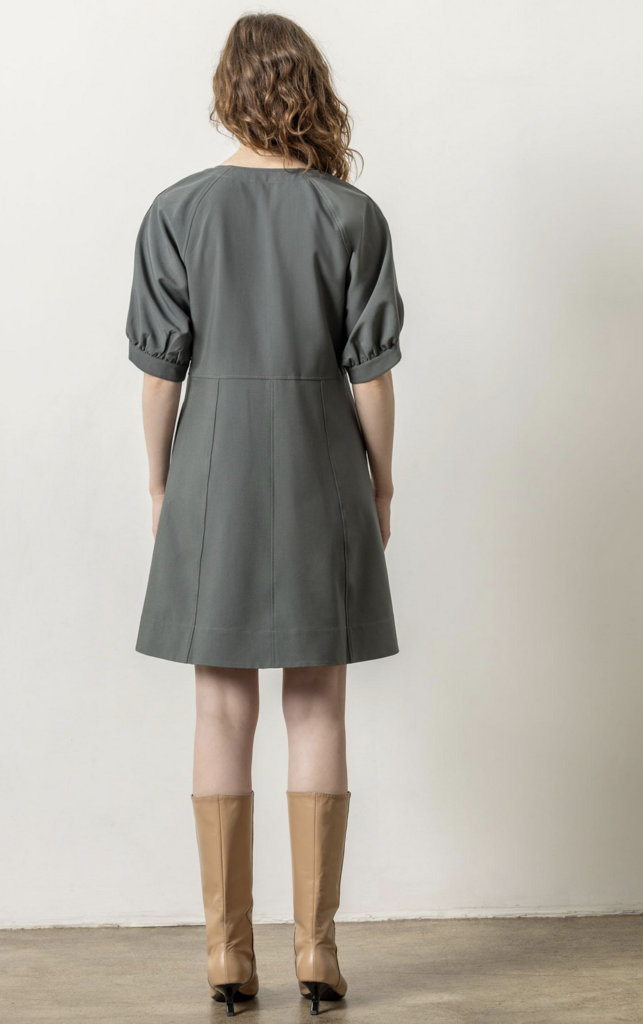 ZIP FRONT FLARED DRESS