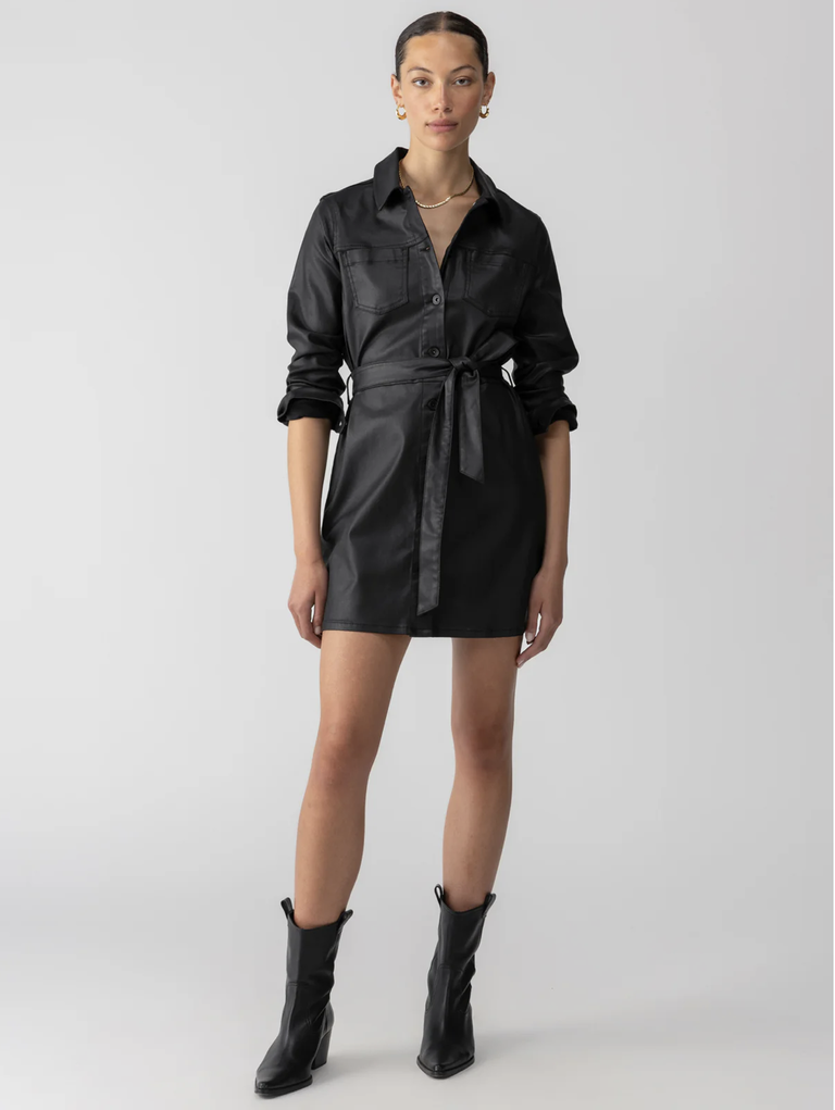SANCTUARY COATED DENIM DRESS