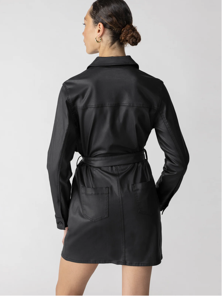 SANCTUARY COATED DENIM DRESS