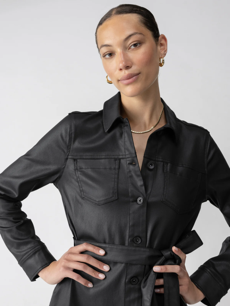 SANCTUARY COATED DENIM DRESS