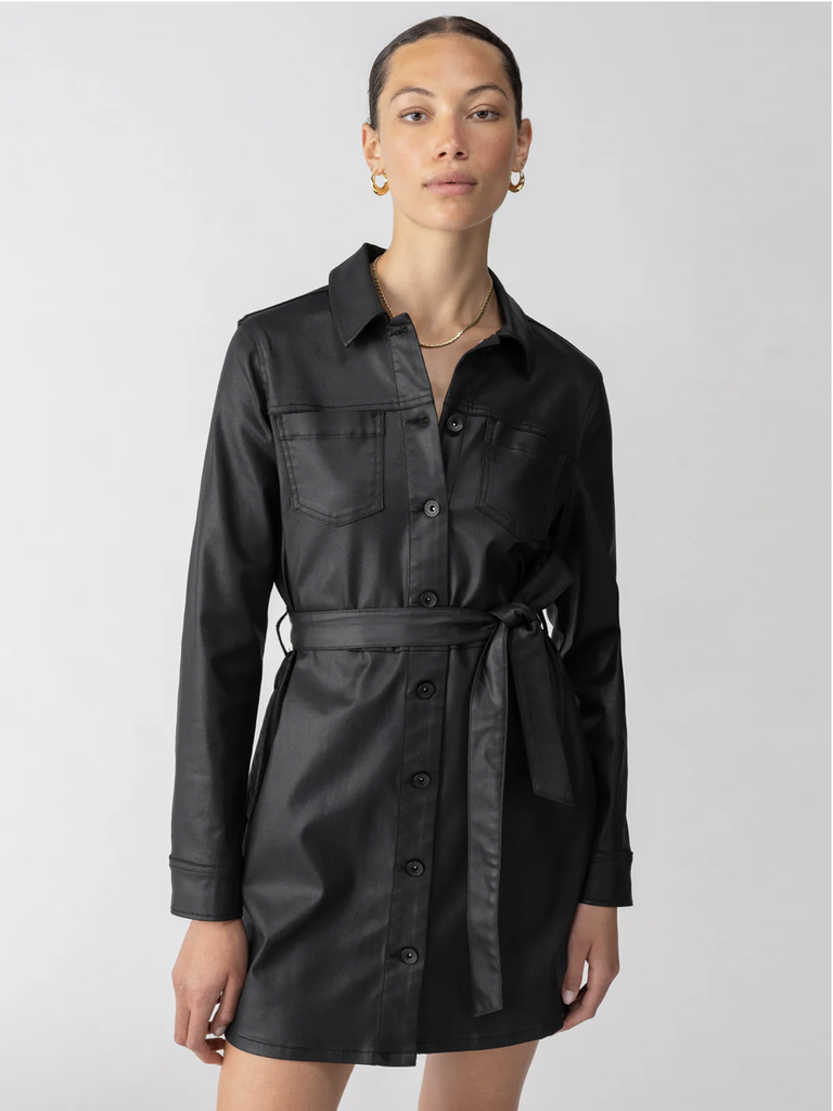SANCTUARY COATED DENIM DRESS