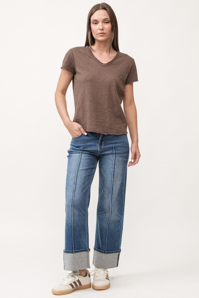 DEAR JOHN VANYA V-NECK S/S RELAXED FIT TOP