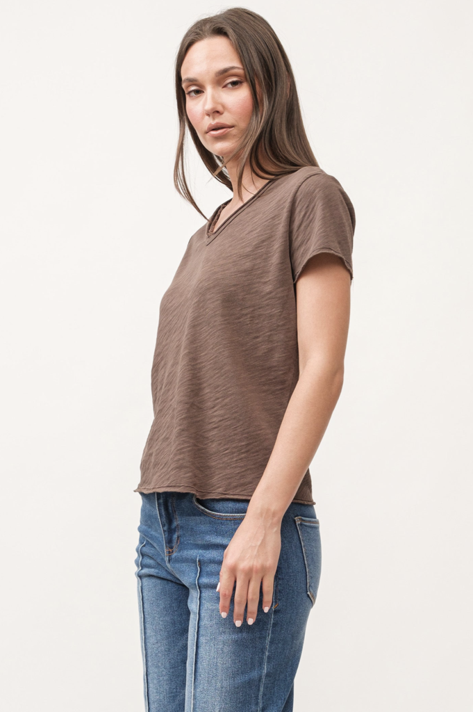 DEAR JOHN VANYA V-NECK S/S RELAXED FIT TOP