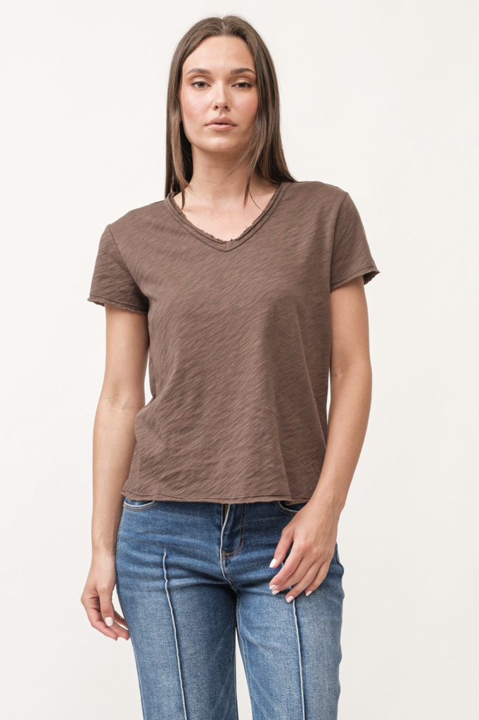 DEAR JOHN VANYA V-NECK S/S RELAXED FIT TOP