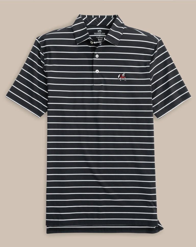 GEORGIA BULLDOGS S/S BRRR-EEZE DESMOND STRIPE POLO
