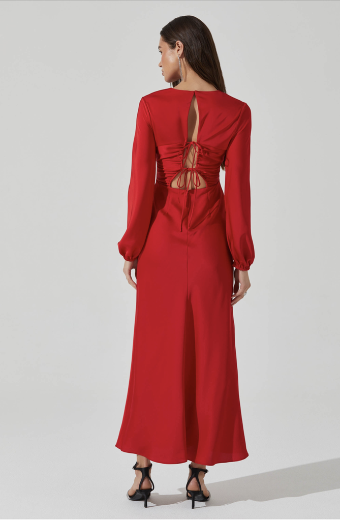 ASTR THE LABEL ELYSE SATIN MAXI DRESS