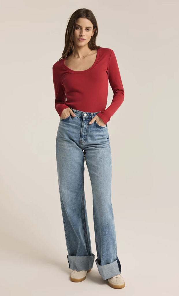 Z SUPPLY SIRENA RIB LONG SLEEVE TEE