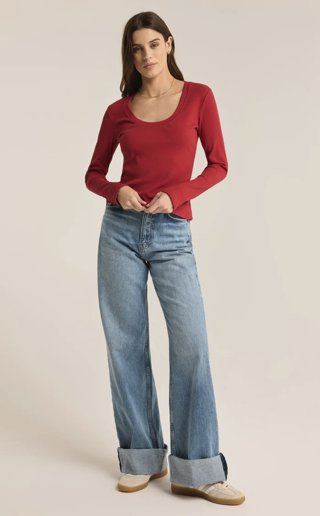 Z SUPPLY SIRENA RIB LONG SLEEVE TEE