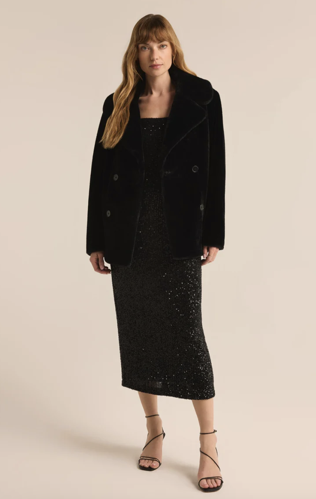 Z SUPPLY GEM DOUBLE BRESTED FAUX FUR COAT
