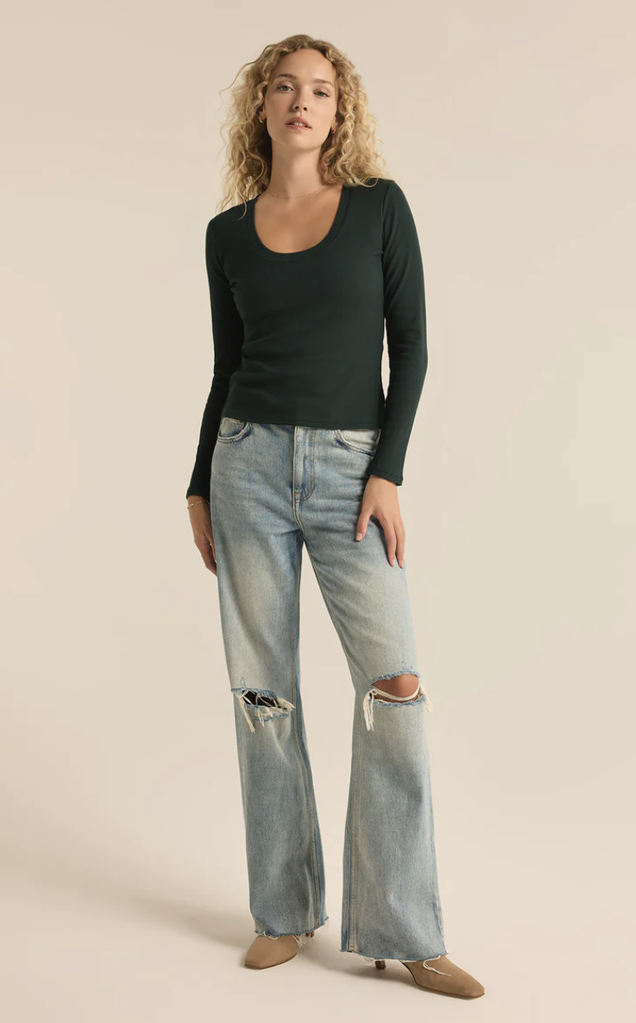 Z SUPPLY SIRENA RIB LONG SLEEVE TEE