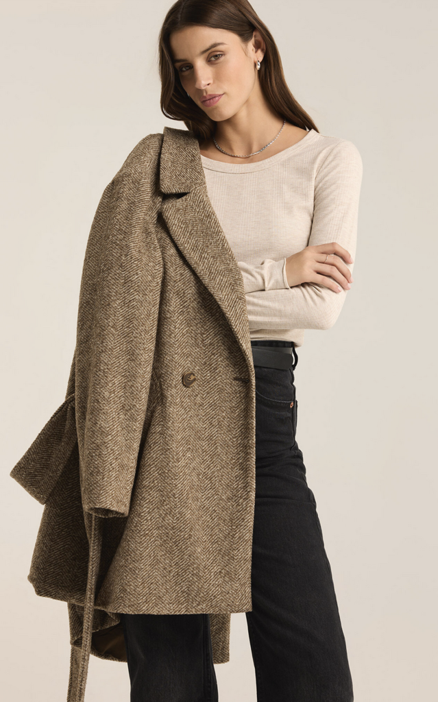 Z SUPPLY HAWTHORN HERRINGBONE COAT