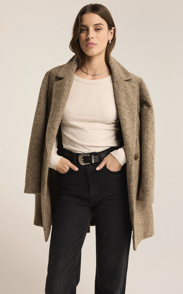 Z SUPPLY HAWTHORN HERRINGBONE COAT
