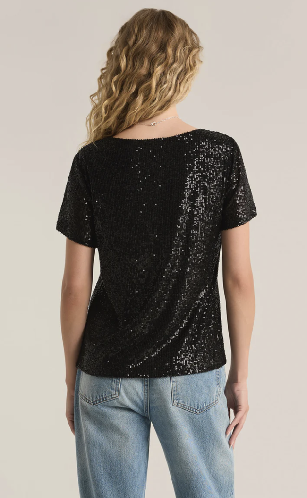 Z SUPPLY MARBELLA V-NECK SEQUIN TOP
