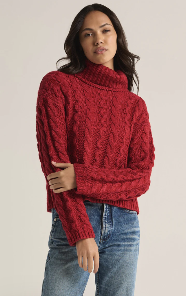 Z SUPPLY TIED TO YOU CABLE KNIT SWEATER