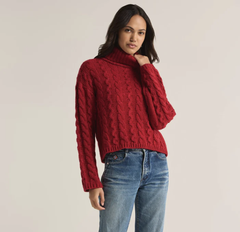 Z SUPPLY TIED TO YOU CABLE KNIT SWEATER