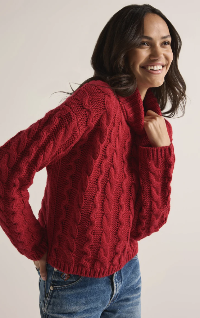 Z SUPPLY TIED TO YOU CABLE KNIT SWEATER