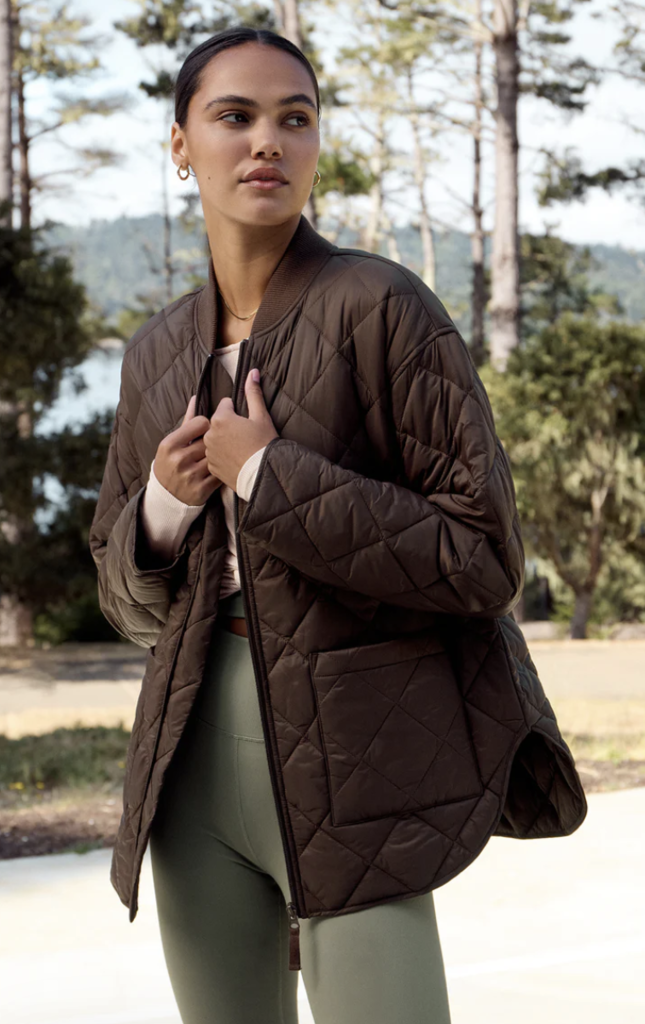 Z SUPPLY ACTIVE SUNRISE QUILTED BOMBER JACKET
