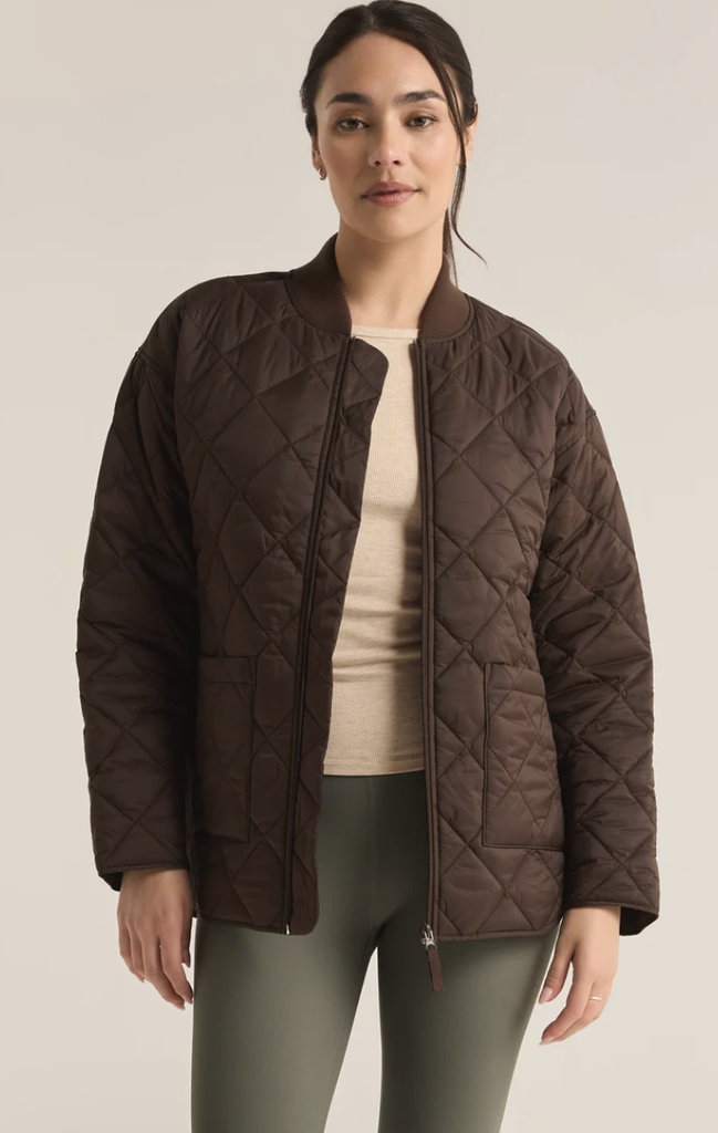 Z SUPPLY ACTIVE SUNRISE QUILTED BOMBER JACKET