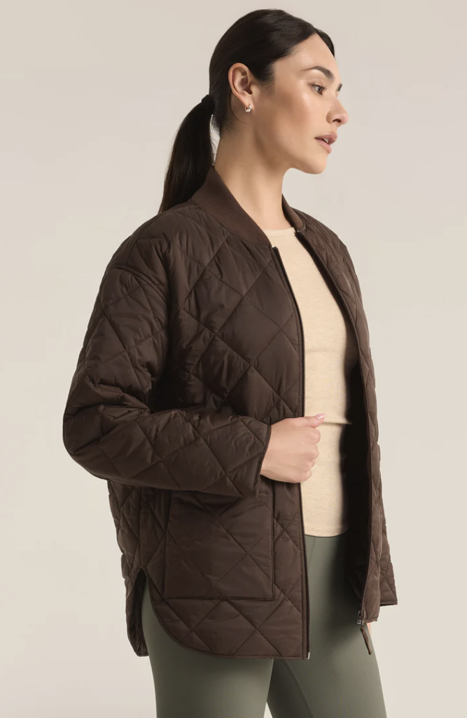 Z SUPPLY ACTIVE SUNRISE QUILTED BOMBER JACKET