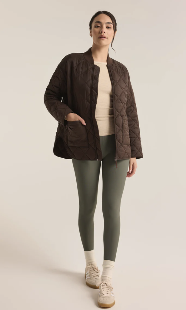 Z SUPPLY ACTIVE SUNRISE QUILTED BOMBER JACKET
