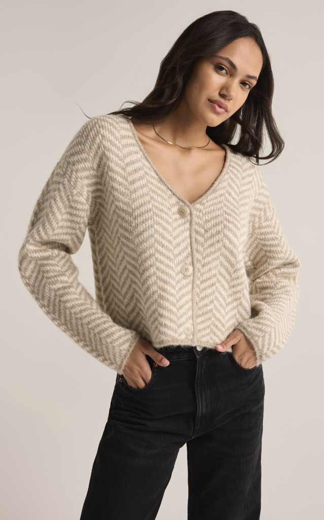 Z SUPPLY NAOMI HERRINGBONE CARDIGAN