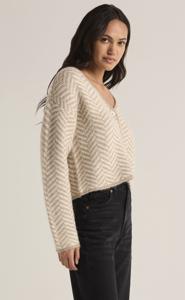 Z SUPPLY NAOMI HERRINGBONE CARDIGAN
