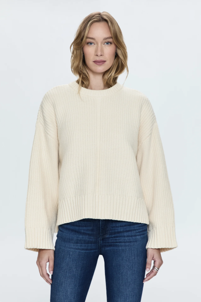 PISTOLA LEIGH TEXTURED CREWNECK SWEATER