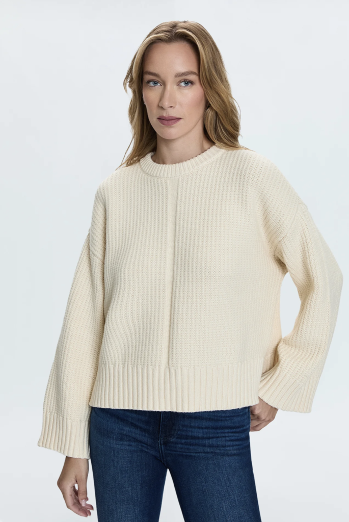 PISTOLA LEIGH TEXTURED CREWNECK SWEATER