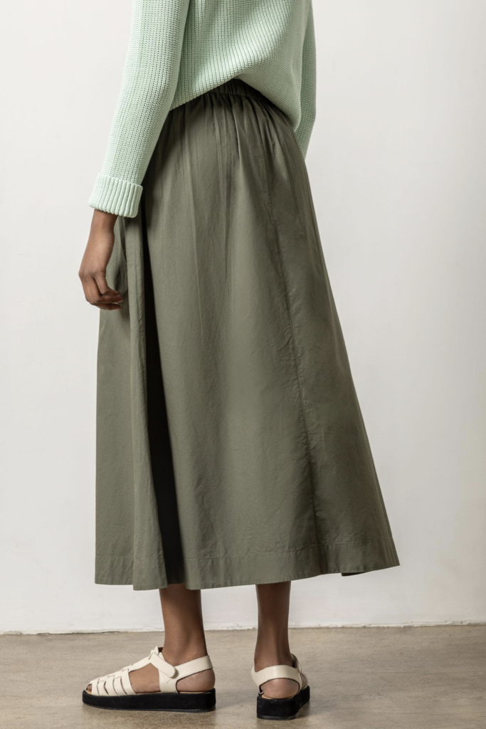 POPLIN BUTTON DOWN SKIRT