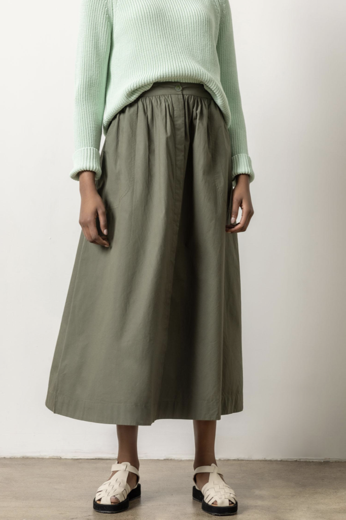 POPLIN BUTTON DOWN SKIRT