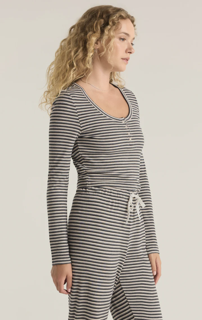 Z SUPPLY LOUNGE CONSTANCE STRIPE MODAL RIB TOP